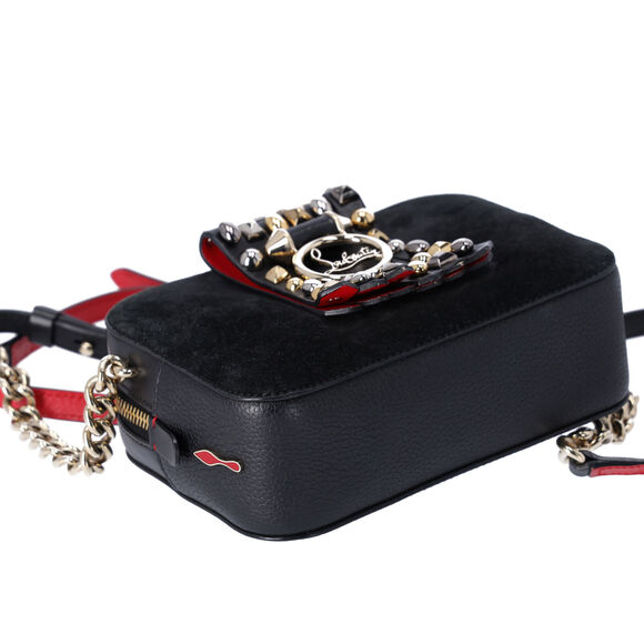 Christian Louboutin Rubylou Mini Shoulder Bag 3185262 Black Suede Leather - Picture 7 of 8